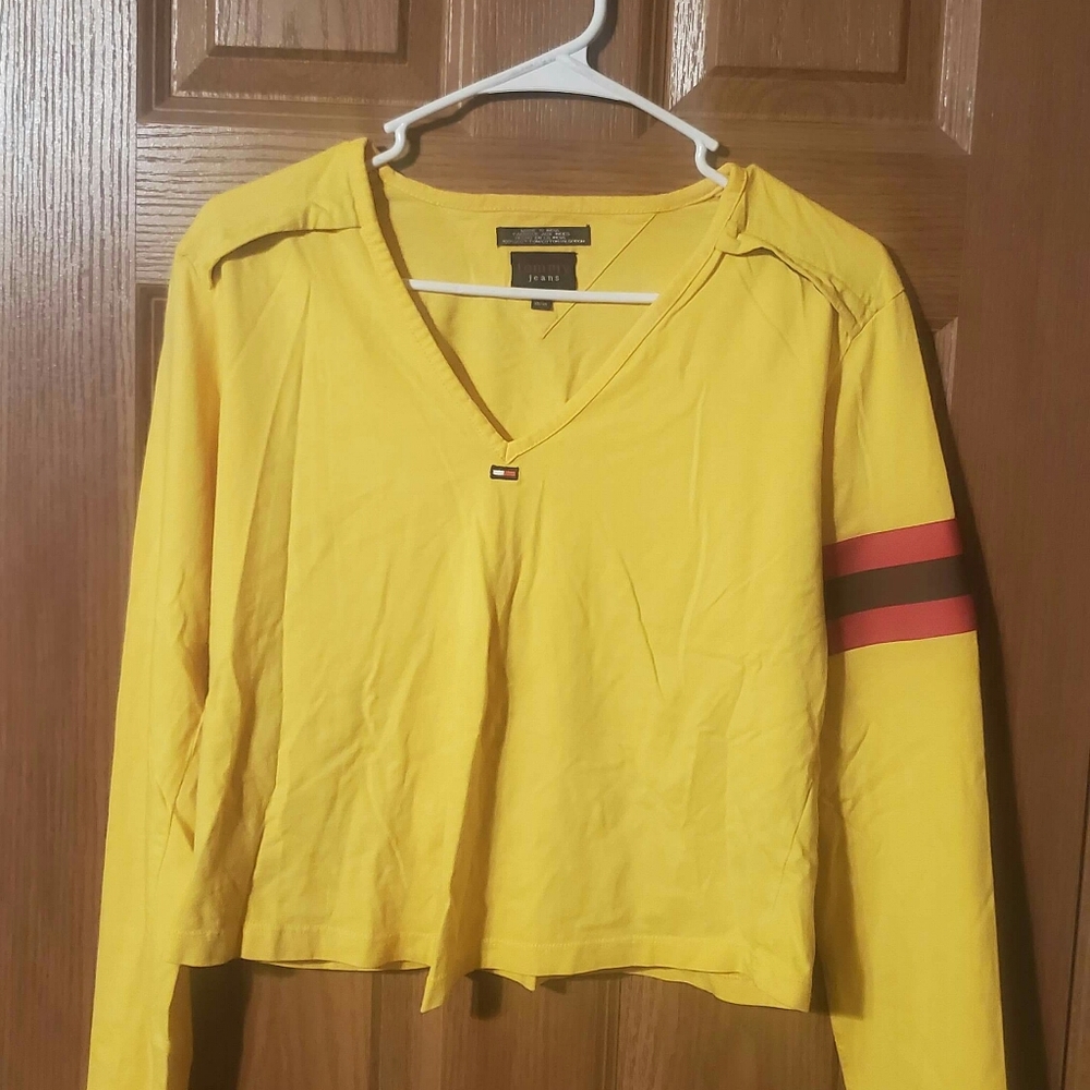 Vintage Yellow Tommy Hilfiger Long Sleeve XL.